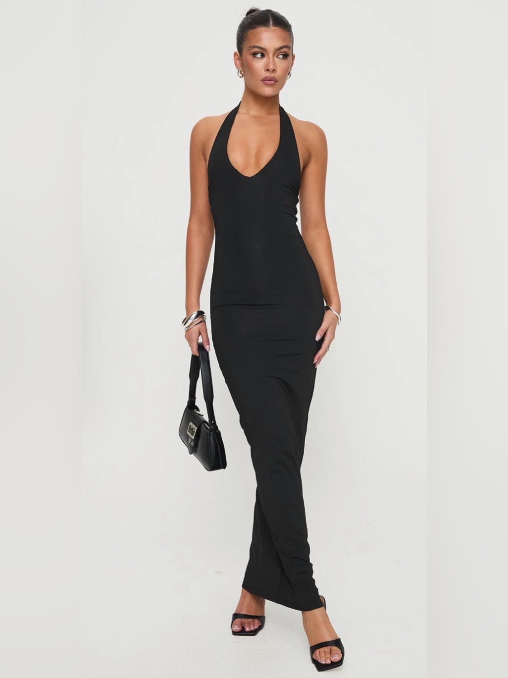 Princess Polly Black Halter Maxi Dress